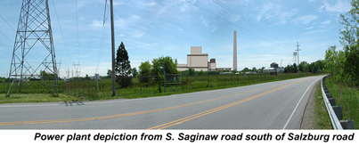 Artist's depiction of Mid Michigan Energy plant from Saginaw Road